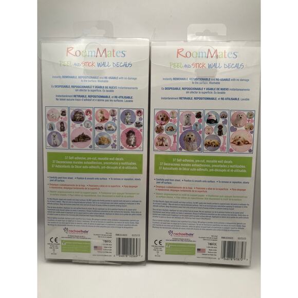 Kitten and Puppies Cute Wall Decal Stickers 74 Total Removable Peel and Stick - Picture 4 of 6